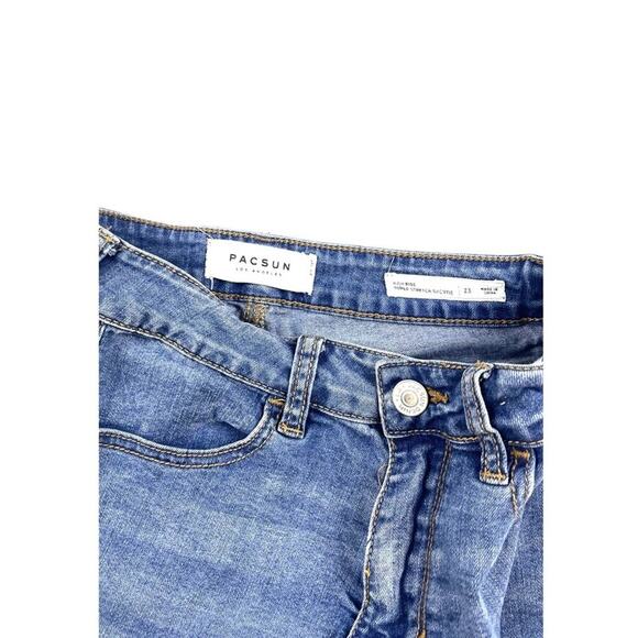 Pacsun High Rise Super Stretch Shortie Denim Shorts - Picture 5 of 6